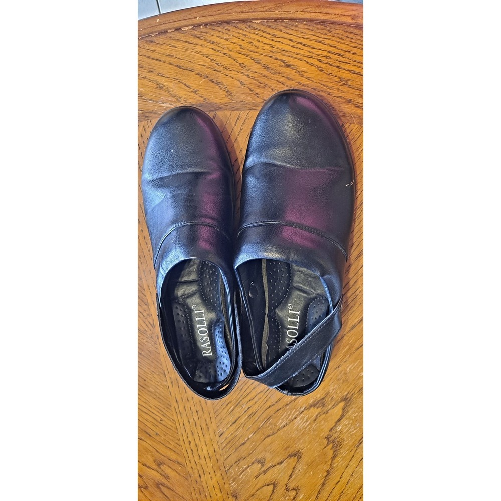 black Rasolli slip-on clogs With Strap Size 10, 2 Marks As Shown - Picture 4 of 5